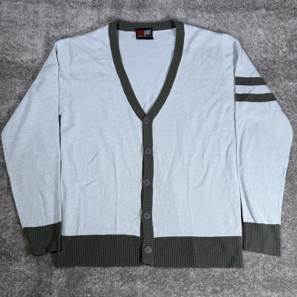 Southpole Cardigan Sweater Men's Large Blue Button Up V Neck Y2K Vintage‎